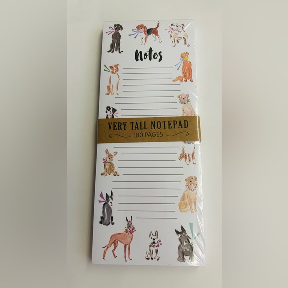 New Dog Notepad "Notes" Very Tall Notepad 100 Pages Magnet Eccolo - Picture 1 of 16